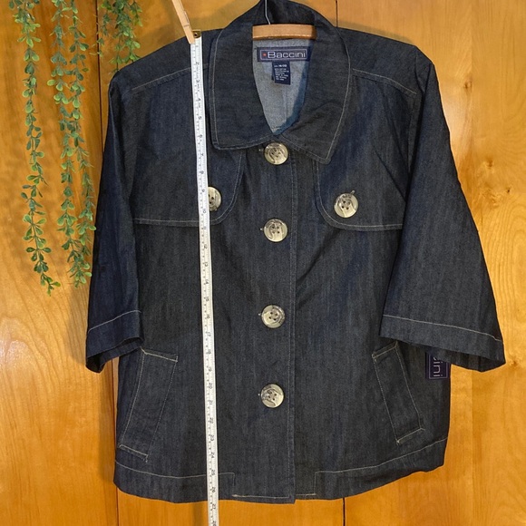 Baccini Women's Dark Indigo Jean Jacket Marbled Buttons NWT Size 18/20 - Picture 5 of 16